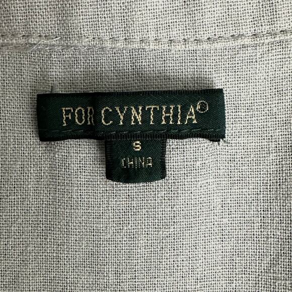 For Cynthia Sleeveless Linen Sharkbite Shirt Dress Patch Pocket Lagenlook Sz S - Picture 4 of 10